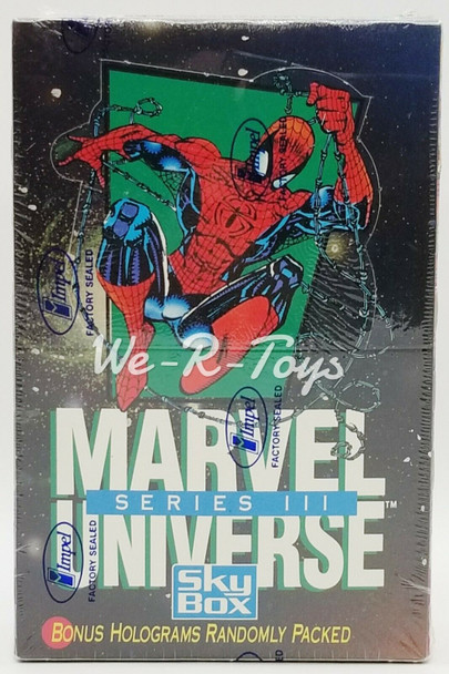 Marvel Universe Series III Factory Sealed Trading Cards Box of 36 Skybox Impel