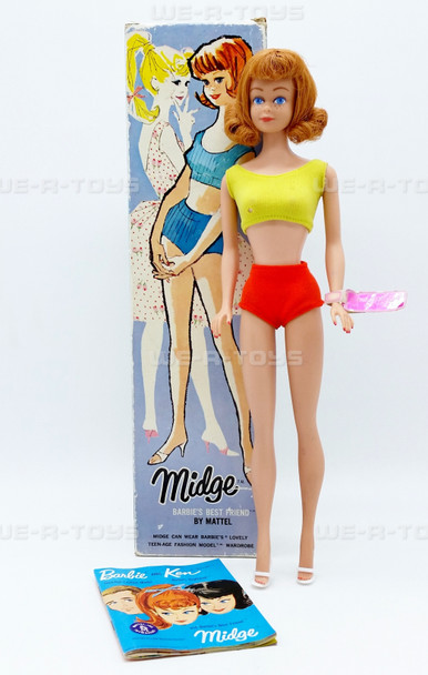 Barbie Vintage 1963 Midge Doll Titian Red Mattel 860 Original Box USED