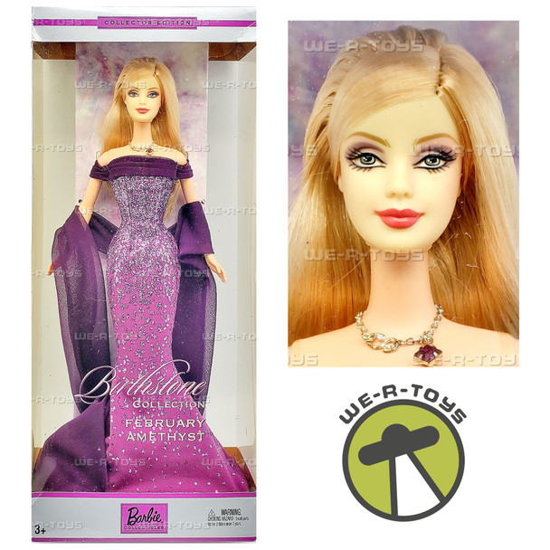 February Amethyst Birthstone Collection Blonde Barbie Doll 2002 Mattel C5332