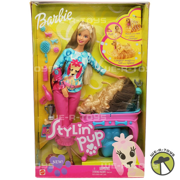 Barbie Stylin' Pup Doll and Puppy 2002 Mattel 56684