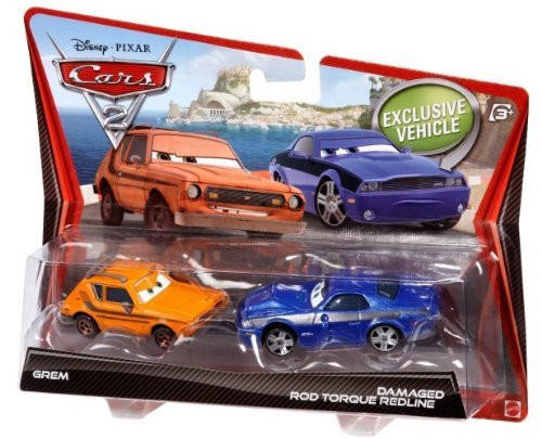 Disney Pixar CARS 2 Grem & Damaged Rod Torque Redline Diecast