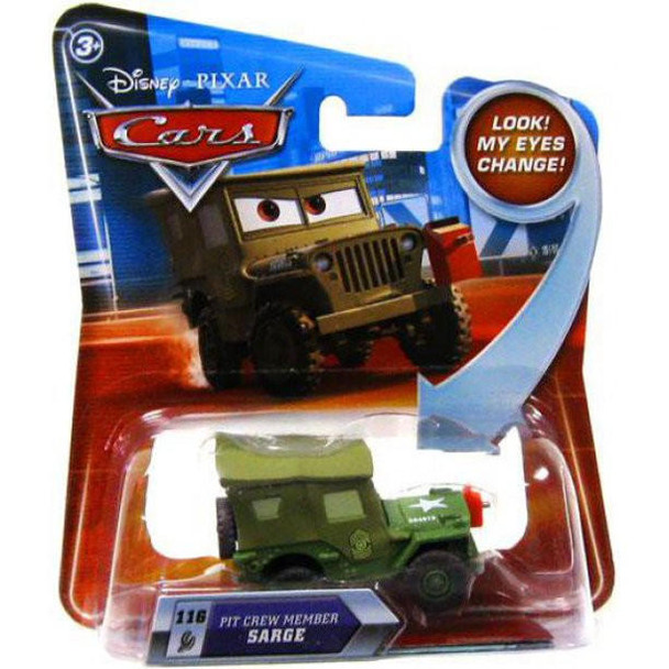 Disney Pixar CARS Pit Crew Member Sarge #116 with Changing Eyes Diecast Vehicle