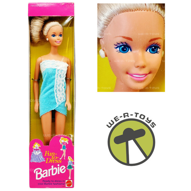 Fun to Dress Blue Bath Towel Wrap Barbie Doll 1992 Mattel 3240 NEW