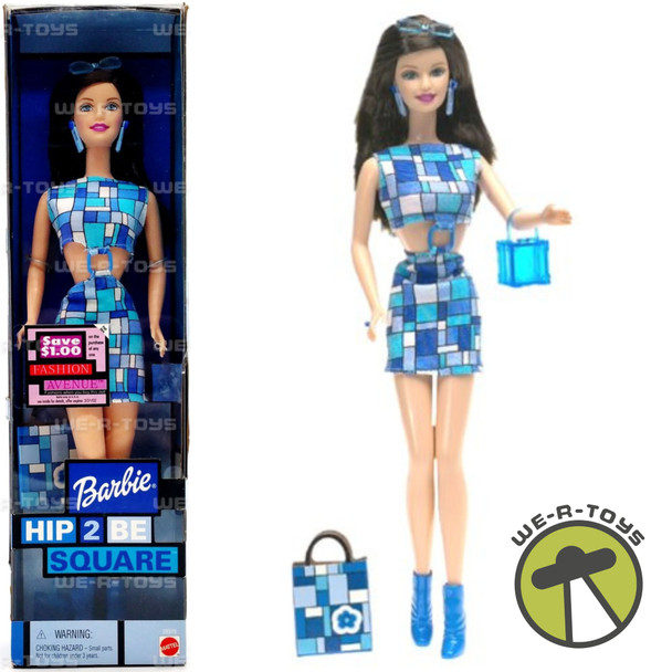 Hip 2 Be Square Brunette in Blue Fashions Barbie Doll 2000 Mattel 28315 NEW