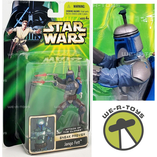 Star Wars Episode II Sneak Preview Jango Fett Action Figure 2001 Hasbro 84678