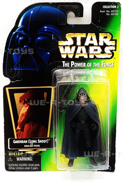 Star Wars Power of the Force Garindan (Long Snoot) Figure Green Card Holo NRFP