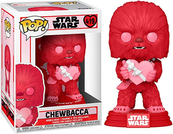 Funko POP Star Wars #419 Chewbacca Valentine Edition Bobble Head Vinyl Figure