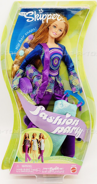 Barbie Fashion Party Teen Skipper Sister of Barbie Doll Mattel 2000 #29938 NEW