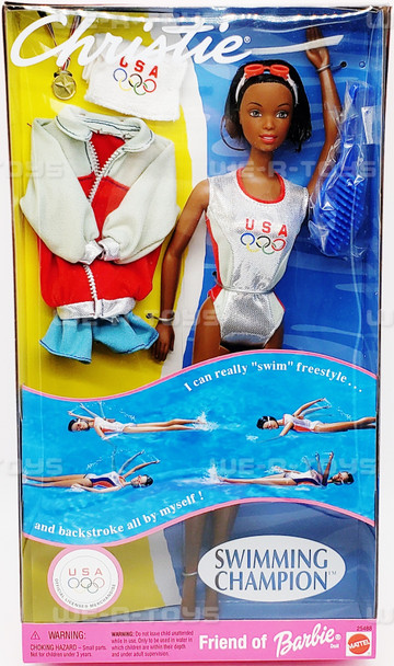 Barbie Swimming Champion Christie African American Doll Mattel 1999 #25488 NEW