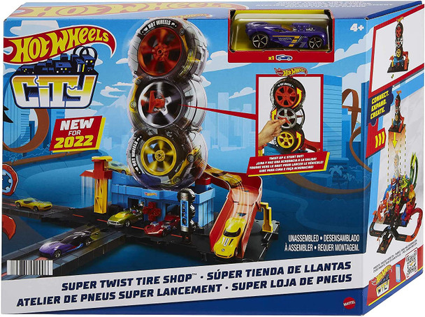 Hot Wheels City Super Twist Tire Shop Playset 2021 Mattel HDP02