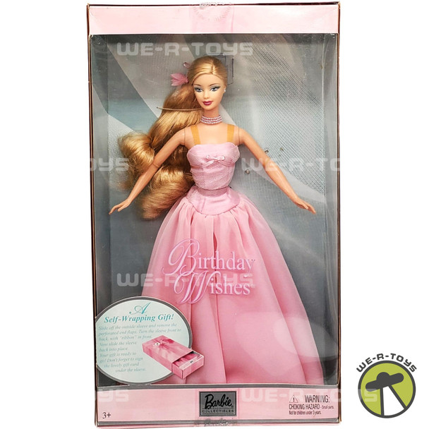 Birthday Wishes Barbie Doll 2003 Pink Dress Blonde Hair Mattel C0860