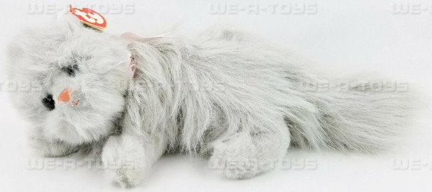 Ty Beanie Buddy Buddies Puffy Style 1003 Stuffed Toy Gray Fluffy Cat 2002 NEW