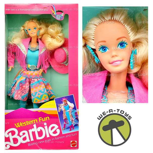 Western Fun Barbie Doll with Friendship Bracelet Belt 1989 Mattel 9932