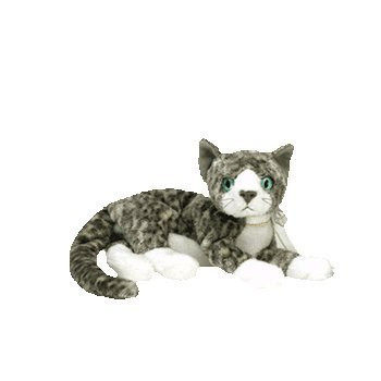 3 X Ty Beanies Babies - Purr the Grey and White Cat [Toy]