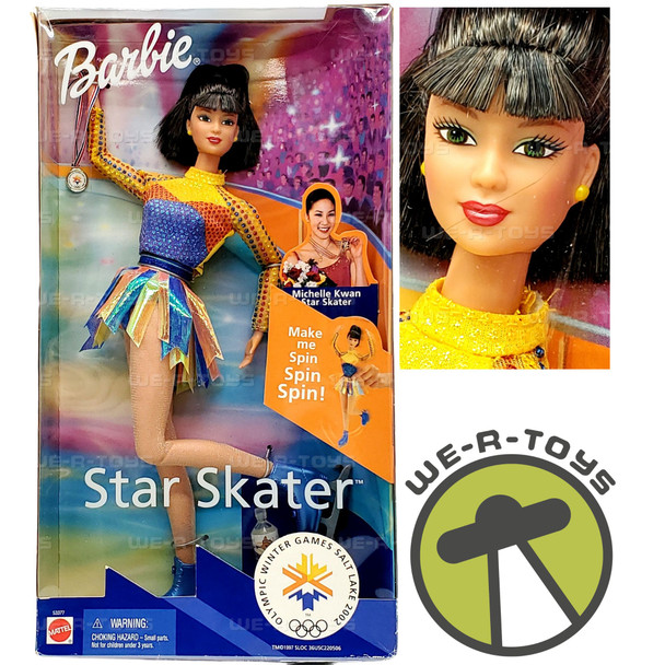 Star Skater Barbie Doll Salt Lake Olympic Games Michelle Kwan 2001 Mattel 53377