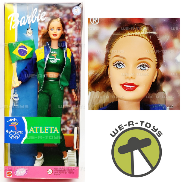 Sydney 2000 Brazilian Athleta Barbie Doll Portuguese Edition Mattel 25980 NEW