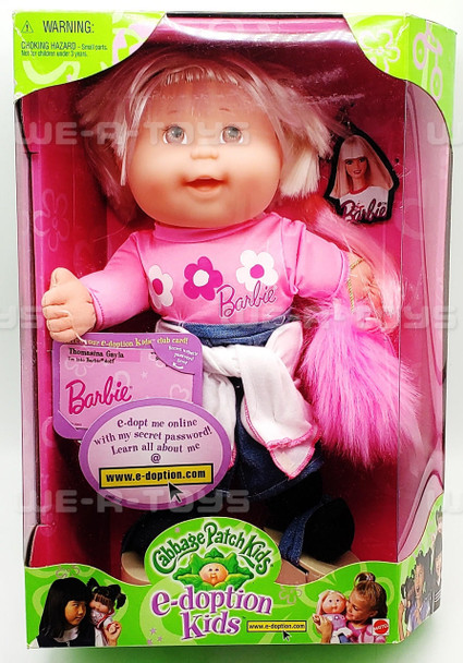 Cabbage Patch Kids E-doption Kids Barbie Edition Blonde Brown Eyes Doll 1999 NEW