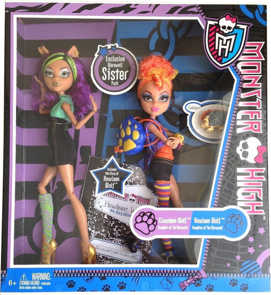 Monster High Wave 3 Clawdeen & Howleen Wolf Doll 2-Pack 2011 Mattel X5227