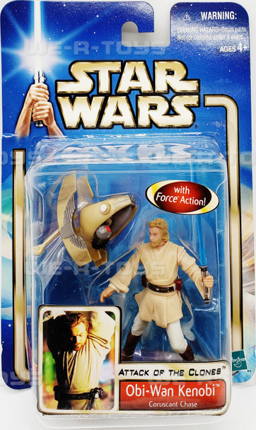 Star Wars Attack of the Clones Obi-Wan Kenobi Coruscant Chase Figure Hasbro 2002