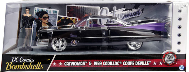 DC Comics Bombshells 2.75" Catwoman Figure & 1959 Cadillac Die-cast Car1:24