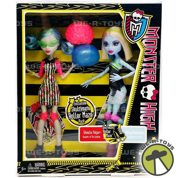 Monster High Roller Maze Abbey Bominable & Ghoulia Yelps Dolls 2012 Mattel X4513