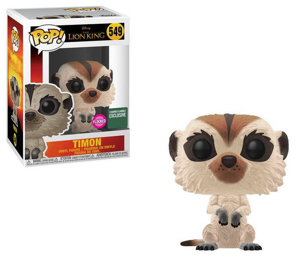 Disney Funko Pop 549 Disney The Lion King 2019 Timon Flocked B&N Exclusive Vinyl Figure