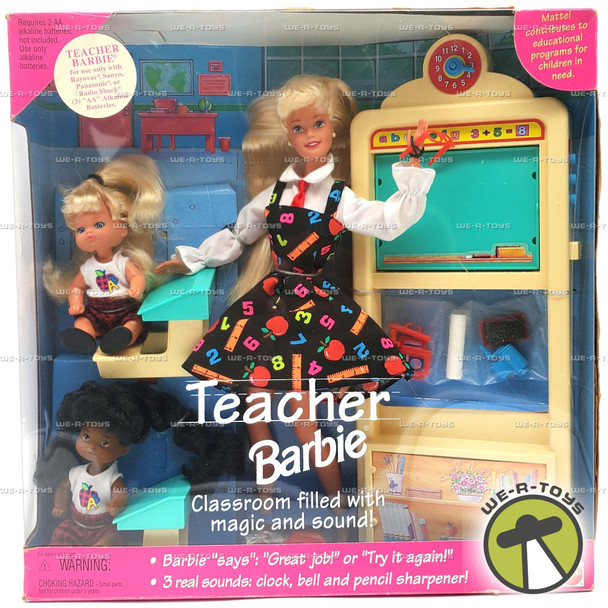 1995 Recalled Original Production Teacher Barbie Doll & Kids Set Mattel #13914