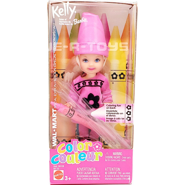 Barbie Kelly Sister of Barbie Color Doll Pink Crayon 2003 Mattel No. B8108 NRFB