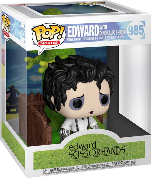 Edward Scissorhands Funko Pop Movies 985 Edward Scissorhands with Dinosaur Shrub Deluxe Vinyl Figure