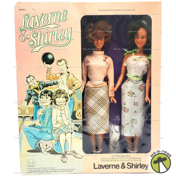 Laverne & Shirley 11.5" Poseable Dolls MEGO 1977 No. 86500/1
