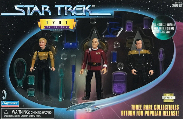 Star Trek 1701 Collector Series Picard Barclay Yar 3 Action Figures Set 1998