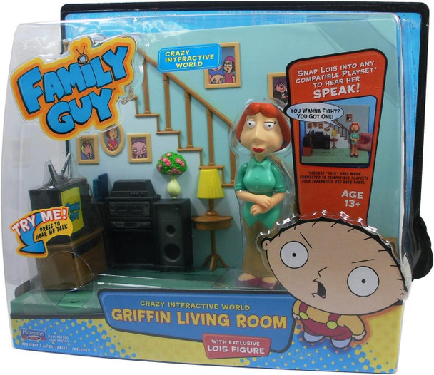 Family Guy Crazy Interactive World Griffin Living Room Playset with Lois Figure