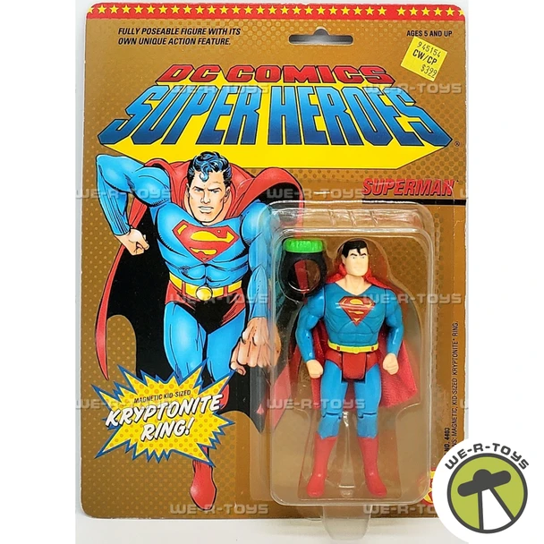 Superman DC Comics Super Heroes Poseable Figure & Kryptonite Ring ToyBiz 4403