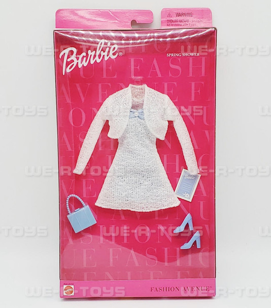 Barbie Fashion Avenue Spring Shower #25702 White and Blue Dress Accessories NRFP