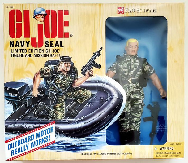 G.I. Joe GI Joe Navy Seal 12" Action Figure with Mission Raft Gift Set FAO Schwarz 81234