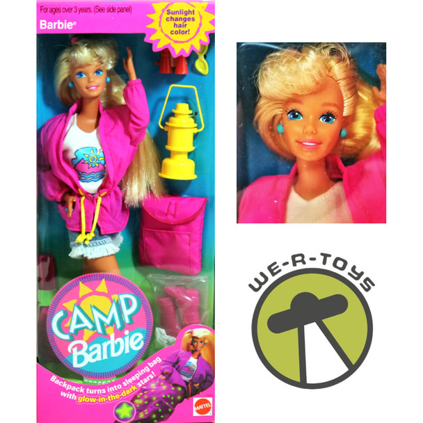 Camp Barbie Doll with Sleeping Bag Backpack 1993 Mattel 11074 NRFB