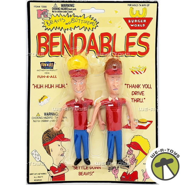 MTV's Beavis and Butthead Bendable Figures Fun 4 All 1997 #72000 NEW