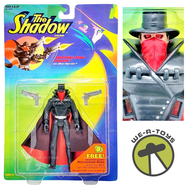 The Shadow Lightning Draw Shadow Action Figure With Silver Heat 45s Kenner 1994