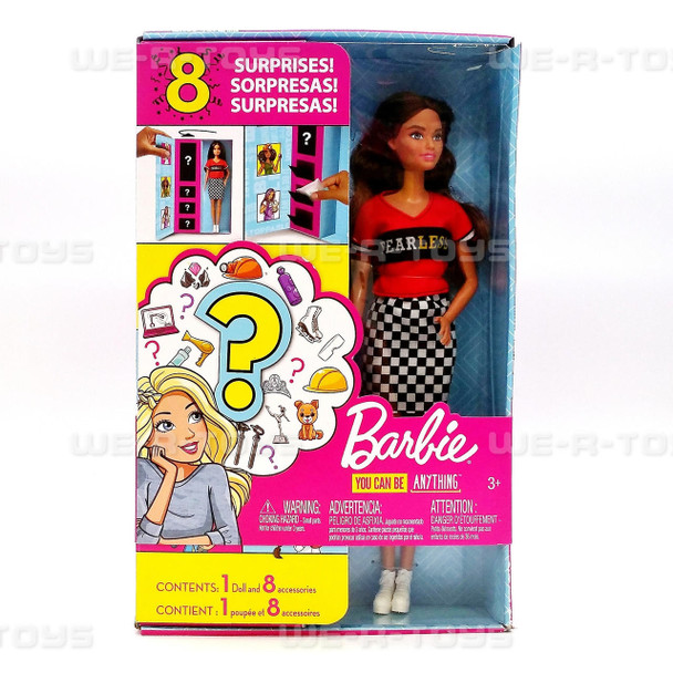 Barbie You Can Be Anything Surprise Brunette Doll 2019 Mattel #GLH64