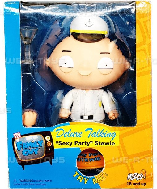 Family Guy Deluxe Talking Sexy Party Stewie Figure Mezco 2006 #20120 NEW