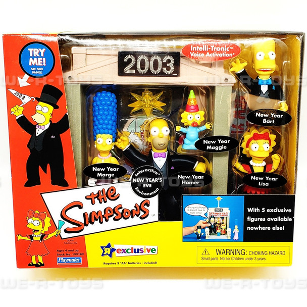 The Simpsons New Year's Eve Interactive Environment Playset #199189 NEW