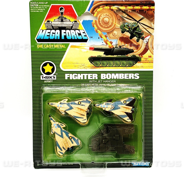Mega Force V Rocs Army Fighter Bombers Vehicles with Jet Hanger Kenner #5100
