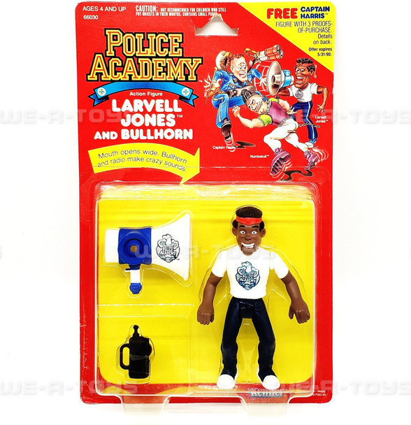 Police Academy Larvell John and Bullhorn Action Figure 1988 Kenner #66030
