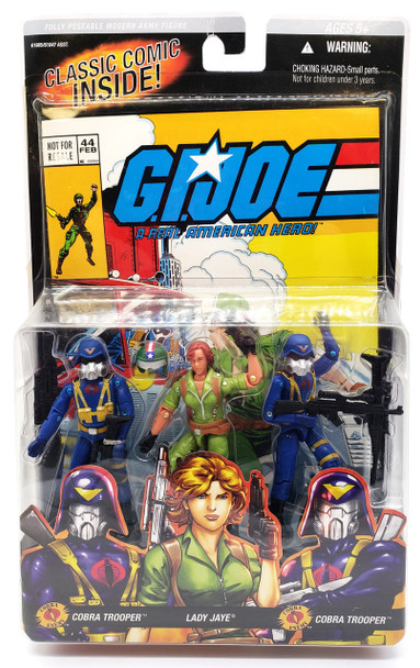 G.I. Joe Comic 3-Pack with 3.75" Lady Jaye, 2x Cobra Troopers & Comic #44 Hasbro