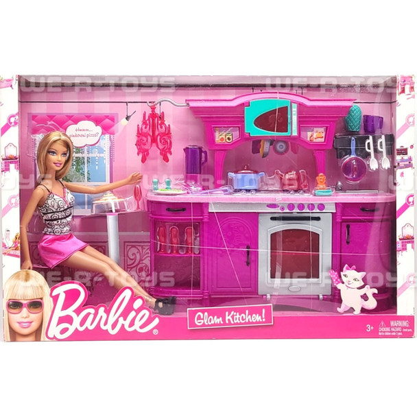 Barbie Kitchen Play Set Glam Kitchen! and Doll 2009 Mattel No. N4893 NRFB