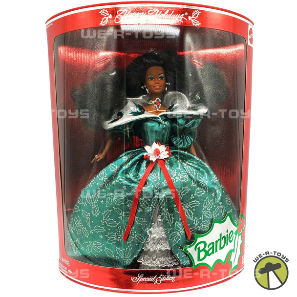 1995 Happy Holidays Barbie Doll African American Mattel 14124