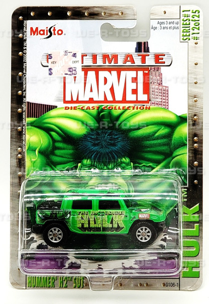 Maisto Ultimate Marvel Series 1 #12 The Hulk Hummer H2 SUT Die-Cast Vehicle NEW