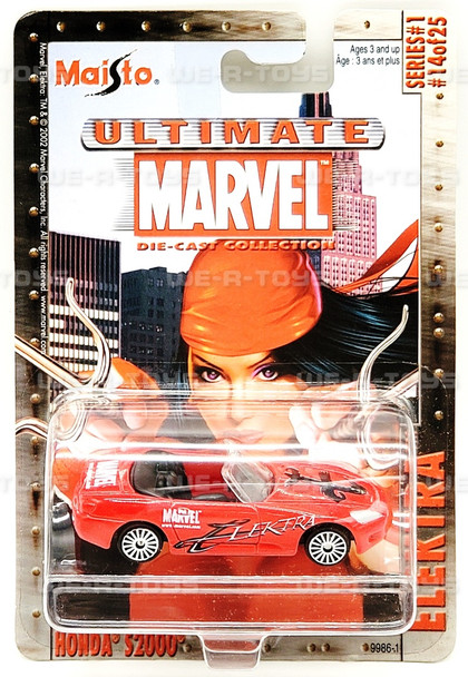 Maisto Ultimate Marvel Series 1 #14 Elektra Honda S2000 Die-Cast Vehicle NRFP