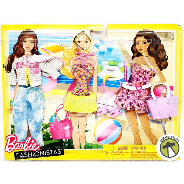 Barbie Fashionistas Pool Party 3 Outfit Fashion Set 2011 Mattel #W3175 NEW