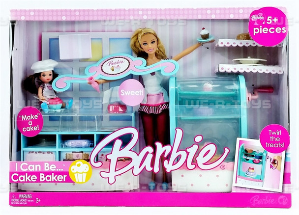 Barbie and Kelly I Can Be Cake Baker Doll Playset 2006 Mattel #K8626 NRFB